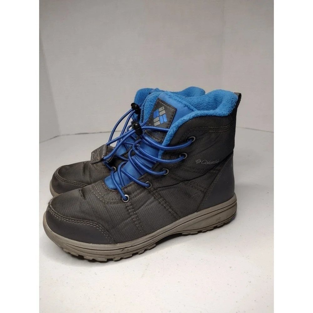 Columbia Kids Waterproof Winter Snow Boots Blue Gray Size 3 Youth